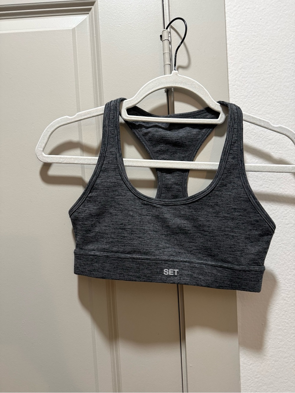 SET Active Charcoal Gray Racerback Sports Bra